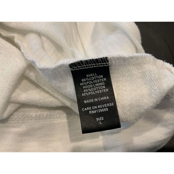 DVISION White Long-sleeve Cotton Polyester Hoodie Sweatshirt Size Large - Picture 10 of 14